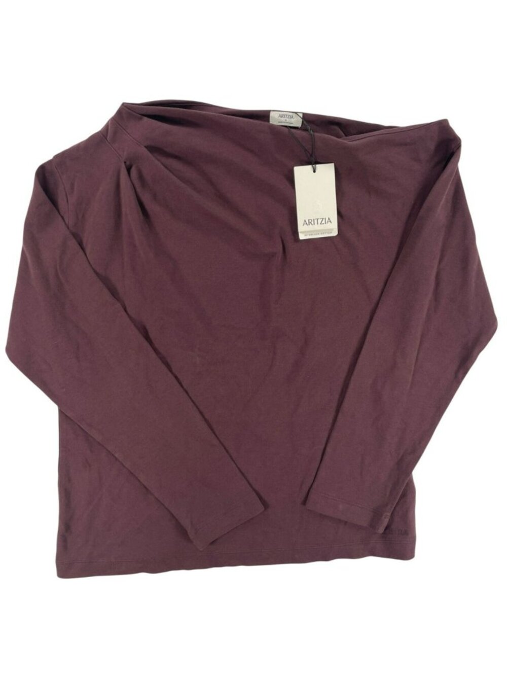 Aritzia Script Long Sleeve Top Velvet Plum Cotton Size S